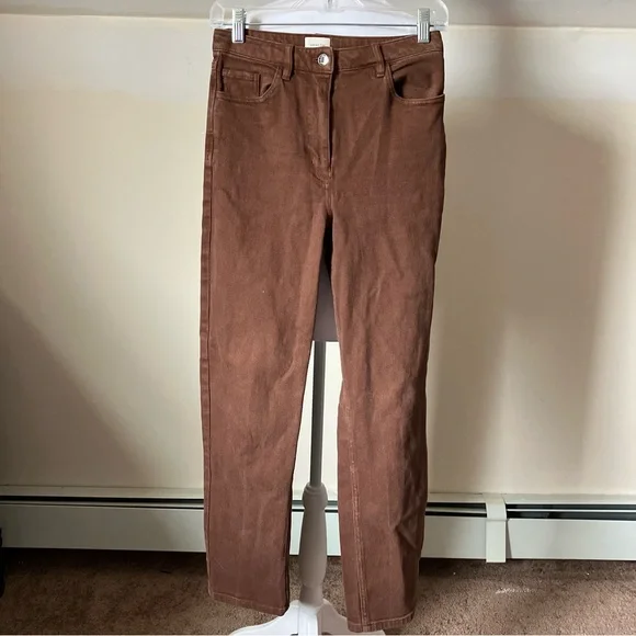 Aritzia Wilfred Free Melina Cognac Cotton Pants size 4 - Picture 2 of 7
